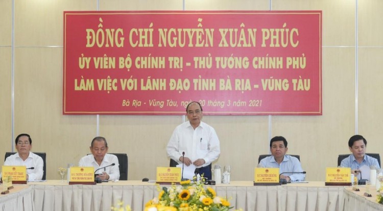 Thủ tướng Nguyễn Xuân Phúc phát biểu tại buổi làm việc với tỉnh Bà Rịa – Vũng Tàu