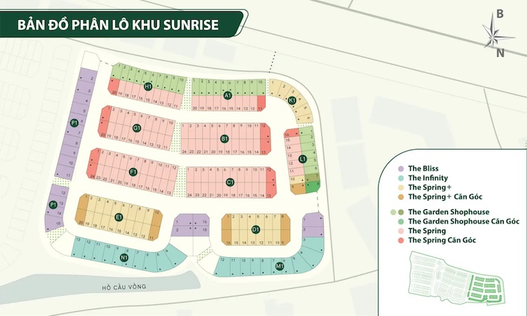 bản đồ phân lô khu Sunrise Villas